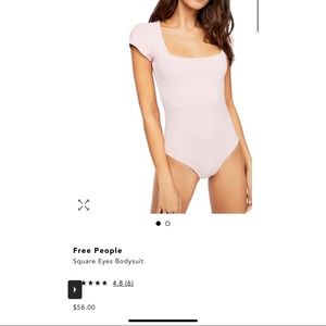 Free People NWT Square Eyes Bodysuit in Blush Pink